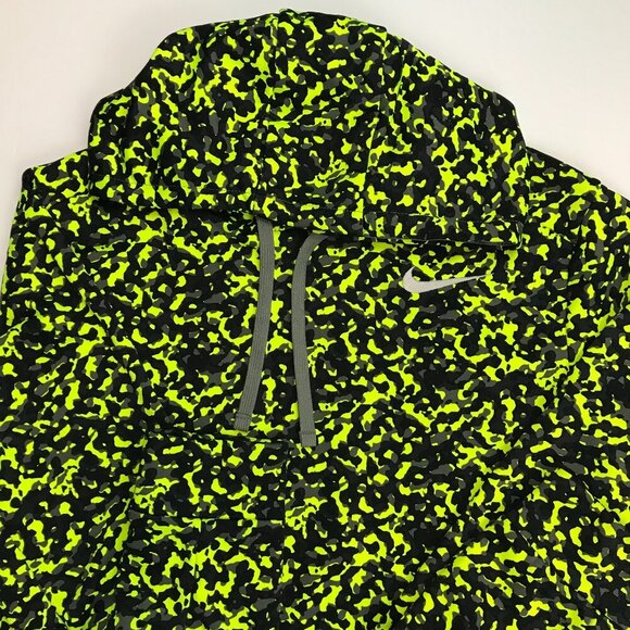 Nike Therma Fit Men Large Yellow Black Logo Long Sleeve Athletic Hoodie Pullover - Picture 2 of 7